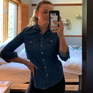 Light denim button down